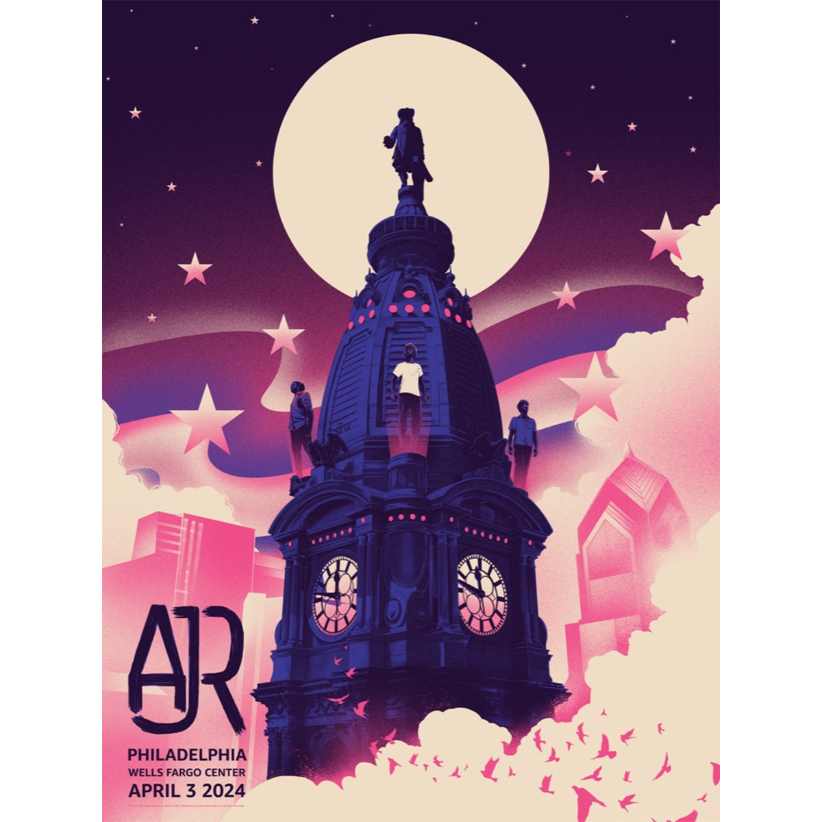 Philadelphia April 3 2024 Tour Poster Limited Edition AJR Store