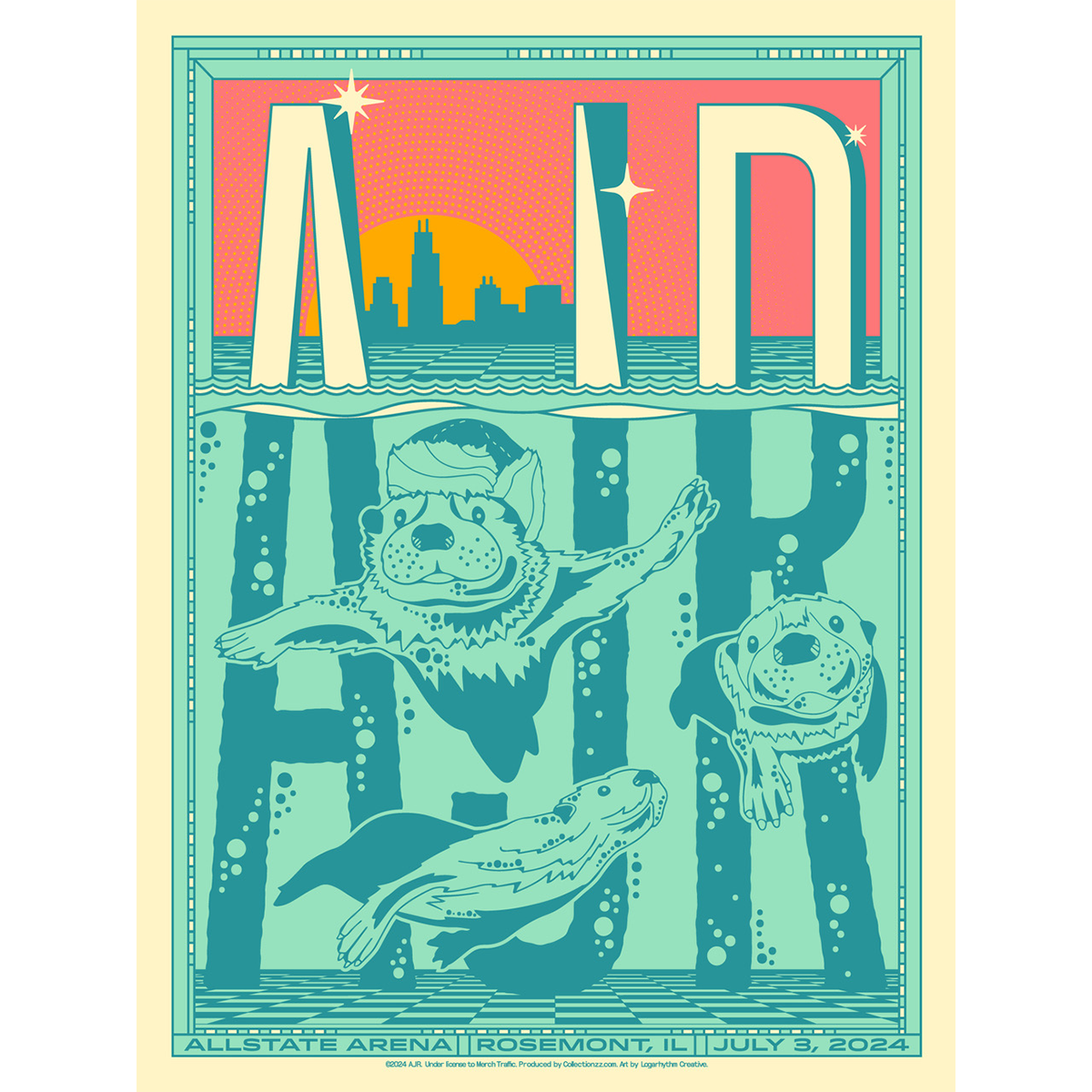 Chicago July 3 2024 Tour Poster Limited Edition AJR Store