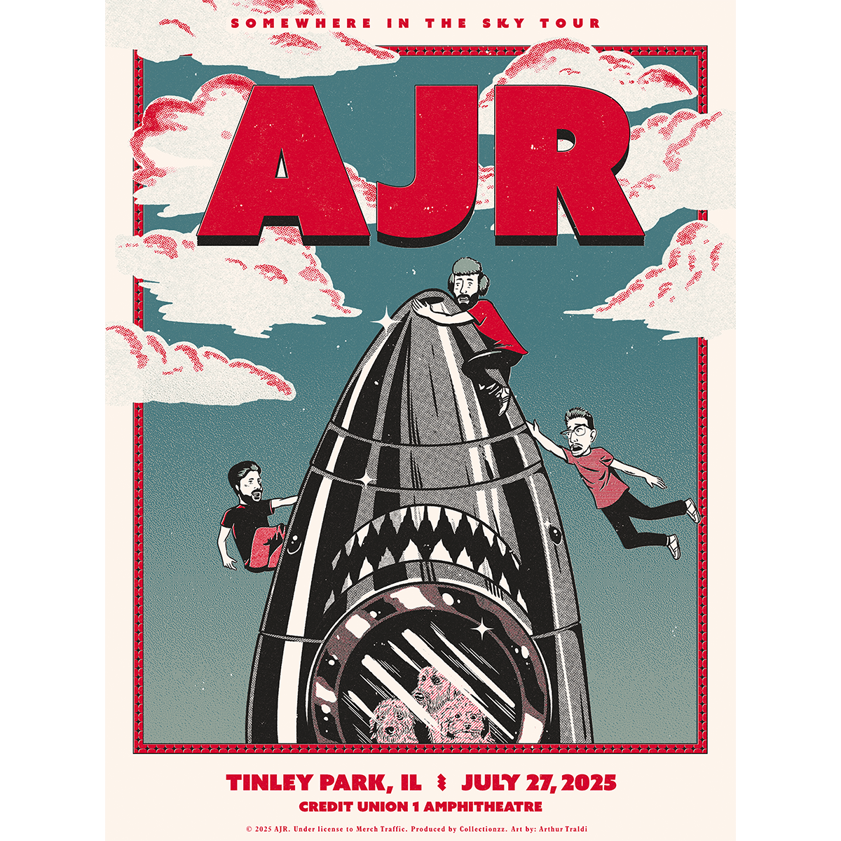 Tinley Park July 27 2025 Tour Poster - Limited Edition – AJR Store Tinley Park July 27 2025 Tour Poster - Limited Edition – AJR Store
