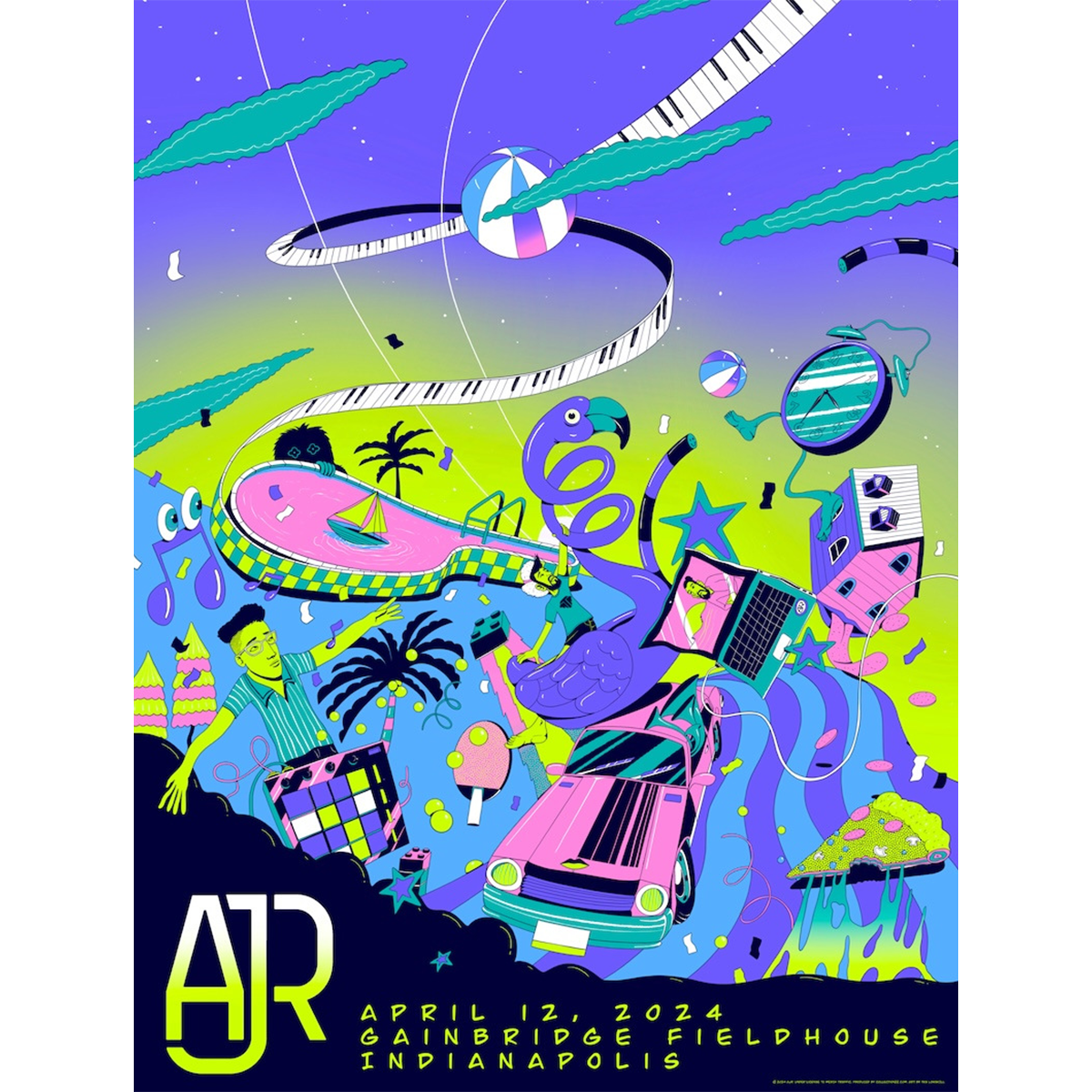 Indianapolis April 12 2024 Tour Poster Limited Edition AJR Store