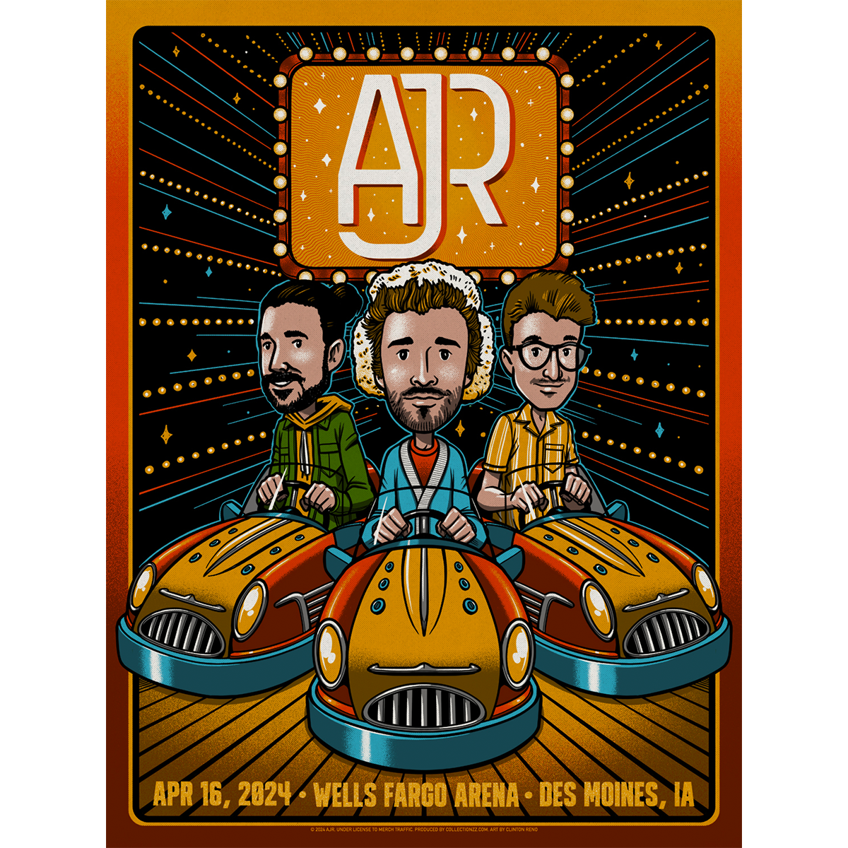 Des Moines April 16 2025 Tour Poster Limited Edition AJR Store