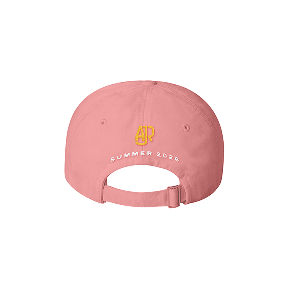 Pink cap with yellow AJR logo and &