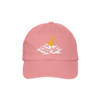 Pink cap with ice cream cone and 'The Good Part' text 