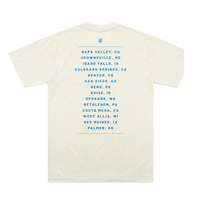 Cream t-shirt with 2026 AJR summer tour dates 